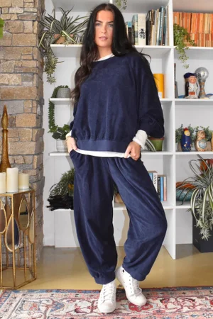 Terry B Relaxed Tapered Jogger Navy